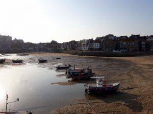 St Ives harbour and boats