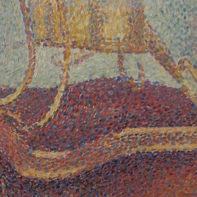Young woman powdering herself (closeup) by George Seurat
